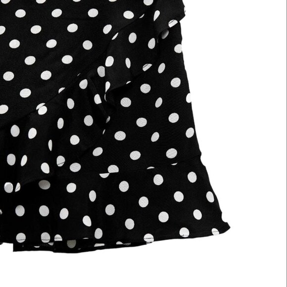 ZARA POLKA DOTS RUFFLED SKORT BLACK/WHITE SIZE XS  8372/230/093 - Picture 6 of 6